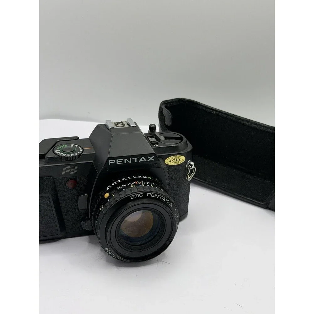 Pentax P3 35mm SLR Film Camera w/ SMC Pentax-A 50mm f/1.7 Lens Tested Powers On